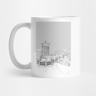 Overlooking Edinburgh (pale grey version) Mug